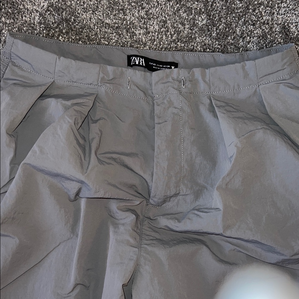 Zara Women’s Gray Nylon Cargo Pants Trousers Size CS - Picture 3 of 5